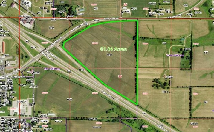 Pictures of Industrial, Land property located at 61.84 Acres Highway 59, Monroe, WI 53566 for sales - image #1