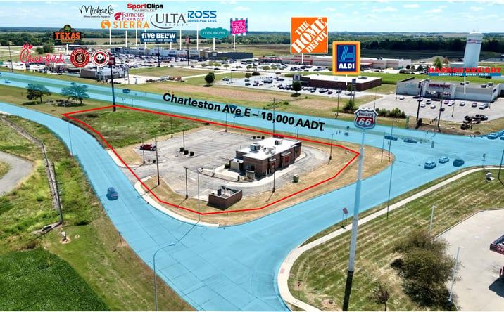 Pictures of Retail property located at 1209 Broadway Avenue East, Mattoon, IL 61938 for sales - image #1