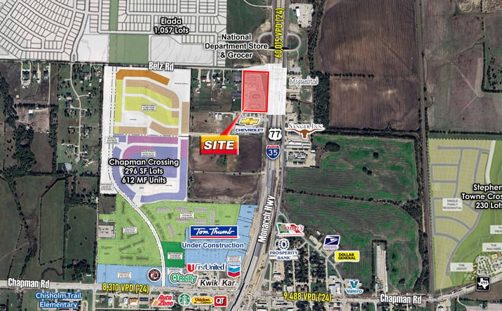 Pictures of Land property located at SWC Belz Rd & I-35, Sanger, TX 76266 for sales - image #1