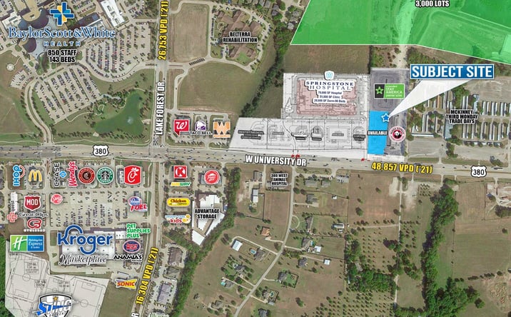 Pictures of Land property located at NEQ of Hwy 380 & Lake Forest Dr, McKinney, TX 75071 for sales - image #1