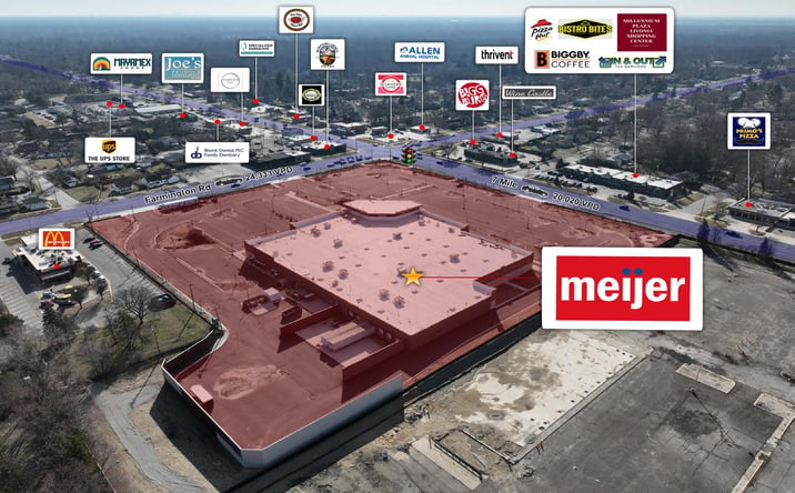 Pictures of Retail property located at 33500 Seven Mile Road, Livonia, MI 48152 for sales - image #1