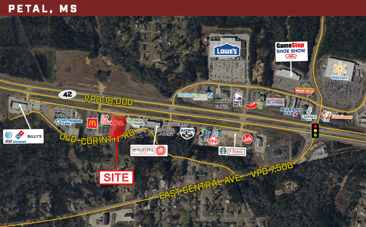 Pictures of Retail, Land property located at 1156 Evelyn Gandy Parkway, Petal, MS 39465 for sales - image #1