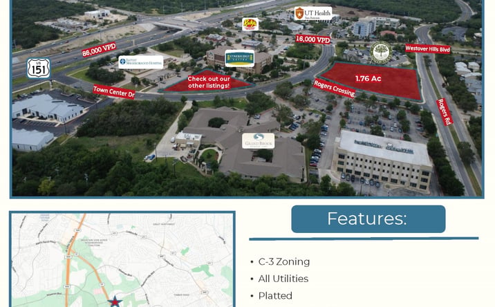 Pictures of Office, Mixed Use, Land property located at TOWN CENTER DR & ROGERS RD SAN ANTONIO TX 27229, SAN ANTONIO, TX 27229 for sales - image #1