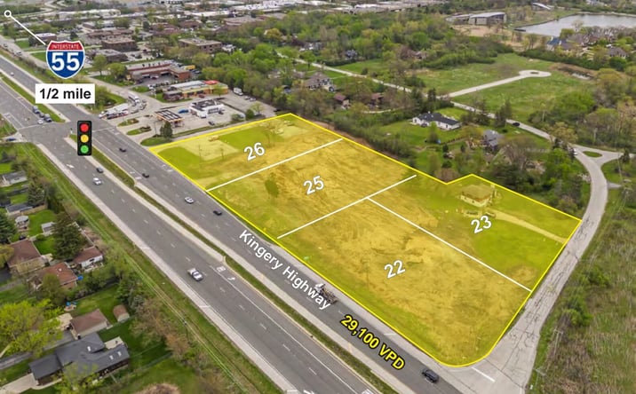 Pictures of Land property located at 8501/8511 Kingery Hwy, Burr Ridge, IL 60527, 8620/8612 Meadowbrook, Burr Ridge, IL 60527 for sales - image #1