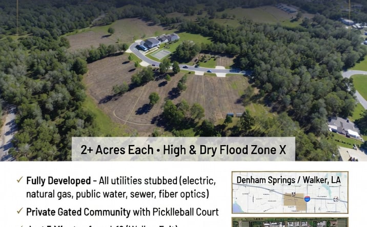 Pictures of Land property located at 24039 Clyde Cockerham Lane, Denham Springs, LA 70726 for sales - image #1