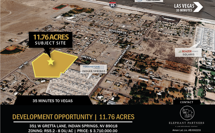 Pictures of Land property located at 351 W Gretta Lane, Indian Springs, NV 89018 for sales - image #1