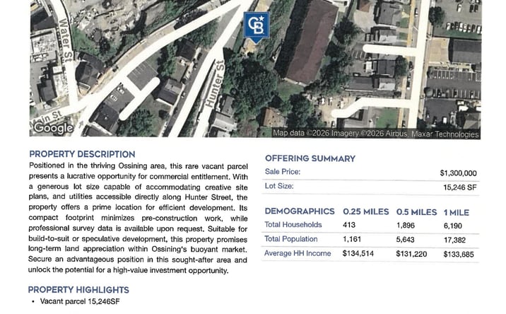 Pictures of Land property located at 7 Hunter Street, Ossining, NY 10562 for sales - image #1