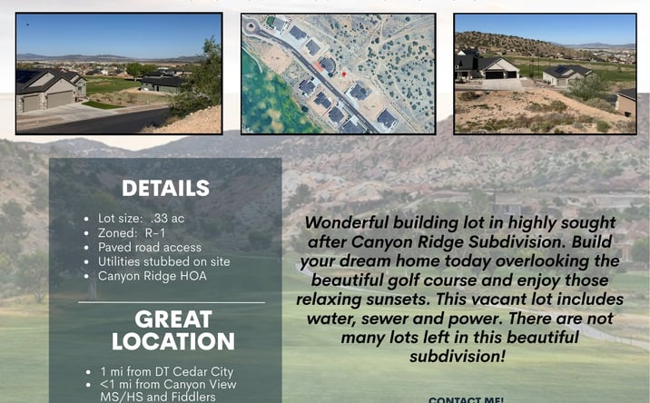 Pictures of Land property located at 1510 N Knoll St, Cedar City, UT 84721 for sales - image #1