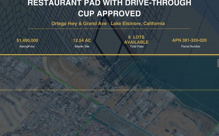 Pictures of Land property located at Ortega Hwy & Grand Ave, Lake Elsinore, CA 92530 for sales - image #1
