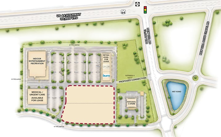 Pictures of Retail, Land property located at 44 New Hill Road, Apex, NC 27502 for sales - image #1