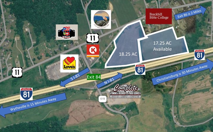 Pictures of Retail, Industrial, Land property located at 4865 East Lee Highway, Max Meadows, VA 24360 for sales - image #1