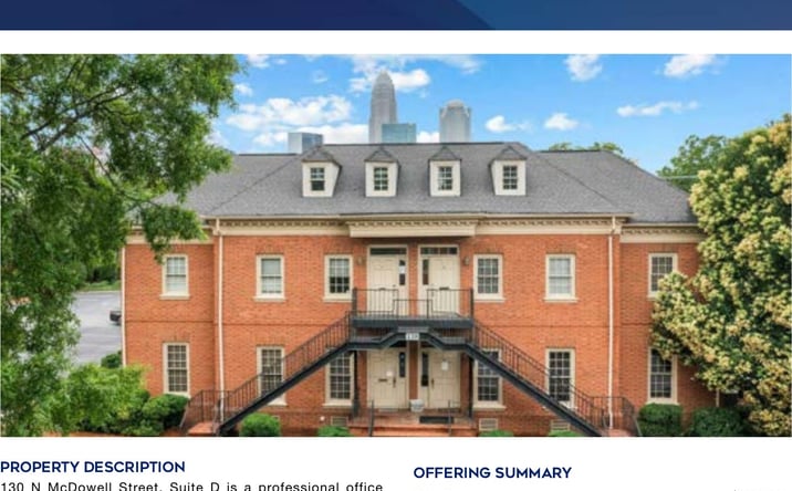 Pictures of Office property located at 130 North McDowell Street, Suite D, Charlotte, NC 28204 for sales - image #1