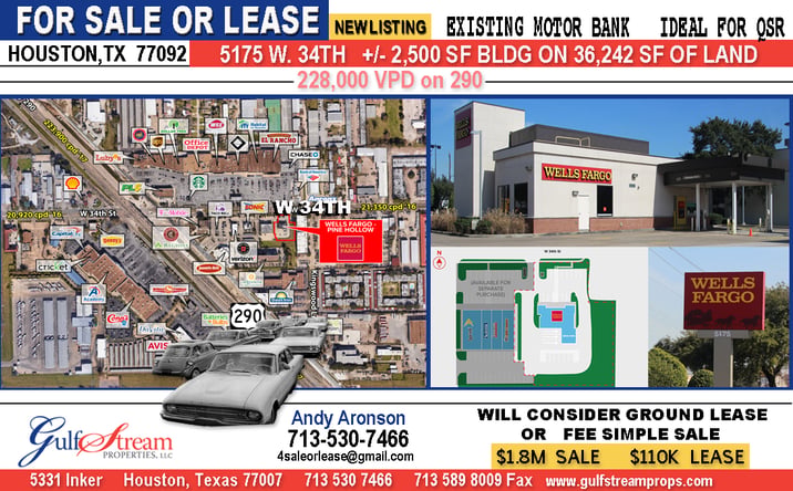 Pictures of Retail property located at 5175 West 34th Street, Houston, TX 77092 for sales - image #1