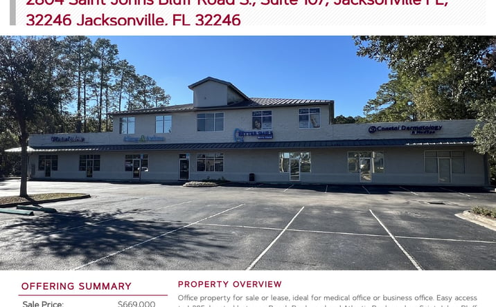 Pictures of Office property located at 2804 Saint Johns Bluff Road S., Suite 107, Jacksonville, FL 32246 for sales - image #1