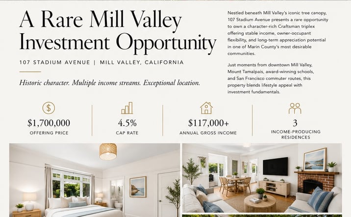 Pictures of Multifamily property located at 107 Stadium Avenue, Mill Valley, CA 94941-4151 for sales - image #1