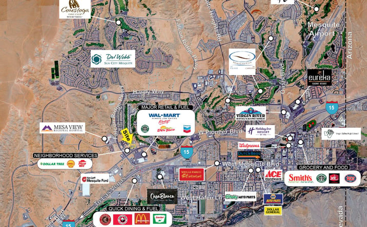 Pictures of Retail, Mixed Use, Land property located at +/- 3 Acres in Mesquite, Mesquite, NV 89027 for sales - image #1