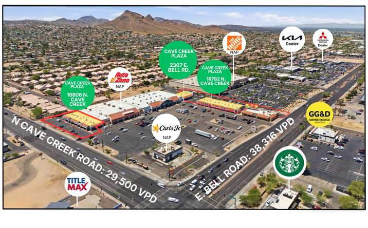Pictures of Retail property located at 16802 North Cave Creek Road, Phoenix, AZ 85032 for sales - image #1