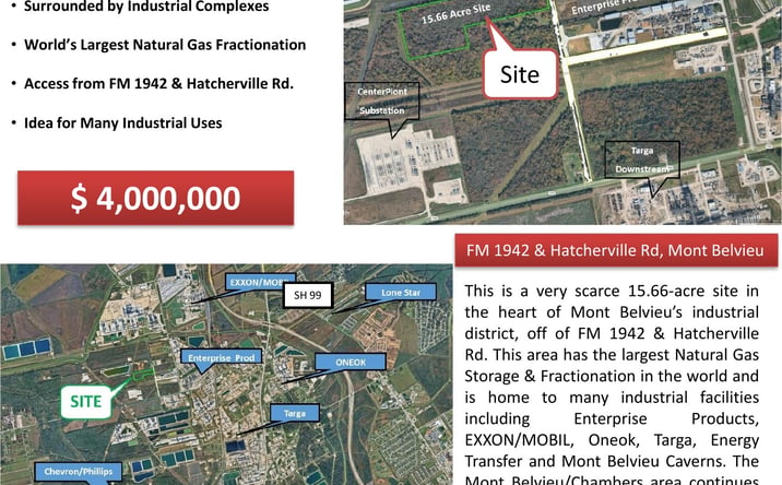 Pictures of Industrial, Land property located at FM 1942 & Hatcherville Rd, Mont Belvieu, TX 77523 for sales - image #1
