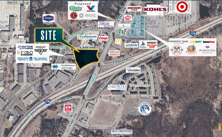 Pictures of Retail, Land property located at NW Corner of Lake Drive & I-35W, Lino Lakes, MN 55014 for sales - image #1