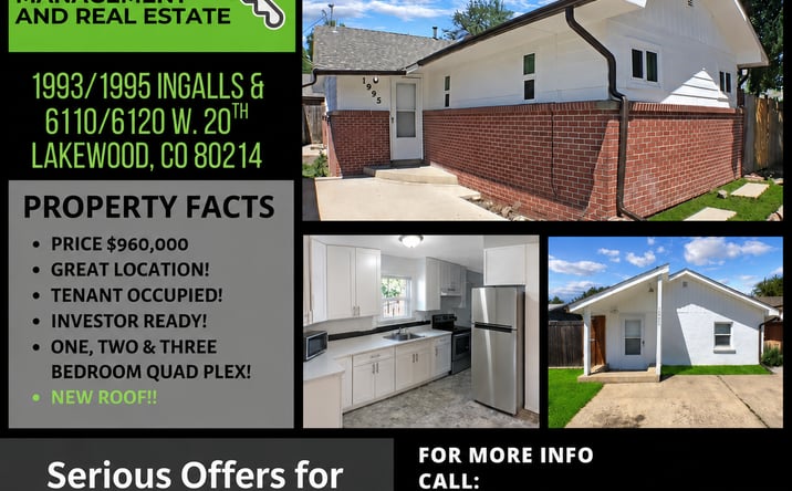 Pictures of Multifamily property located at 1993 Ingalls St, Lakewood, CO 80214, 1995 Ingalls St, Lakewood, CO 80214, 6110 West 20th Avenue, Denver, CO 80214, 6120 West 20th Avenue, Denver, CO 80214 for sales - image #1