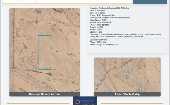 Pictures of Land property located at Southwest of Jomax Rd & 211th Ave, Surprise, AZ 85361 for sales - image #1