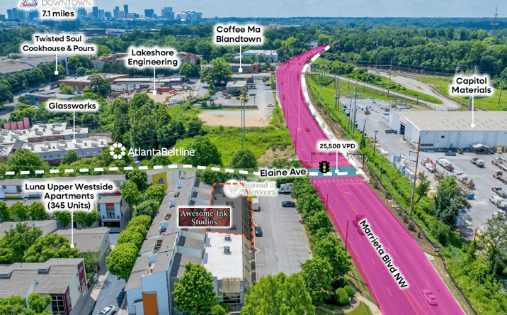 Pictures of Retail property located at 1331 Marietta Boulevard NW, Suite E, F, G, H, I, J & K, Atlanta, GA 30318 for sales - image #1