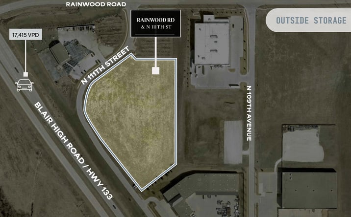 Pictures of Industrial, Land, Self Storage property located at RAINWOOD ROAD & N 111TH STREET, Union Precinct, NE 68142 for sales - image #1