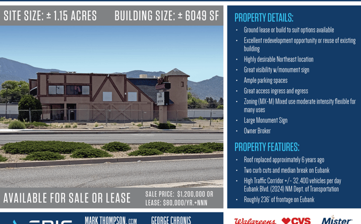 Pictures of Retail, Mixed Use property located at 2120 Eubank Boulevard Northeast, Albuquerque, NM 87112 for sales - image #1