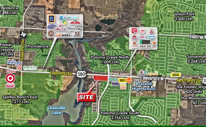 Pictures of Land property located at SWC of US-380 & Paloma Creek Blvd, Little Elm, TX 75068 for sales - image #1