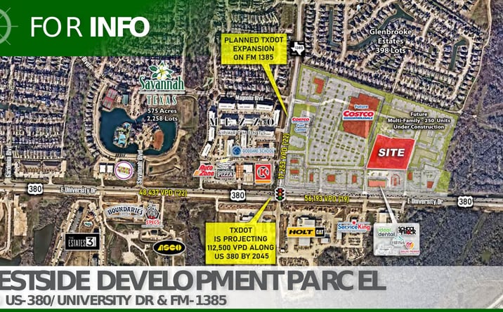 Pictures of Mixed Use, Land property located at NEQ US-380/University DR & FM-1385, Prosper, TX 76227 for sales - image #1
