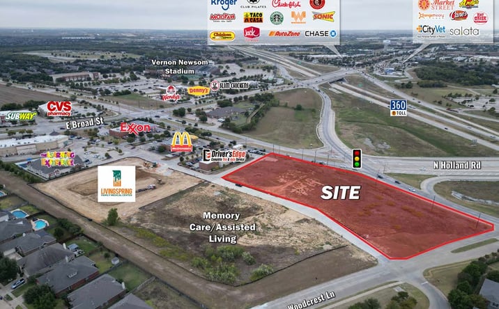 Pictures of Land property located at NEQ SH-360 & N Holland Rd, Mansfield, TX 76063 for sales - image #1