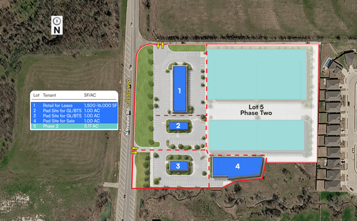 Pictures of Retail, Land property located at SEC Preston Road & Country Road 102, Celina, TX 75009 for sales - image #1