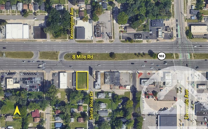 Pictures of Land property located at 7101 & 7109 W. Eight Mile Rd, Detroit, MI 48221 for sales - image #1