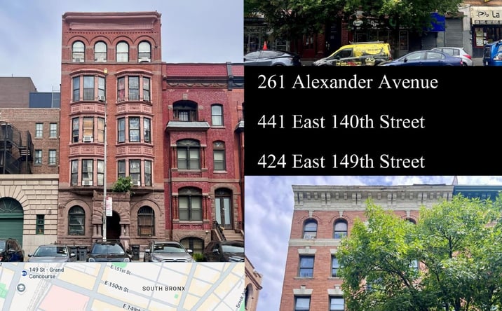 Pictures of Multifamily property located at 261 Alexander Avenue, Bronx, NY 10454, 441 East 140th Street, Bronx, NY 10454, 424 East 149th Street, Bronx, NY 10455 for sales - image #1