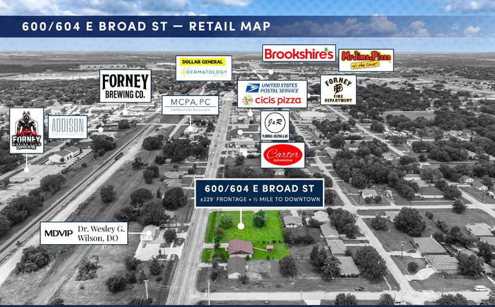 Pictures of Retail, Office, Mixed Use property located at 600 East Broad Street, Forney, TX 75126, 604 E Broad St, Forney, TX 75126 for sales - image #1