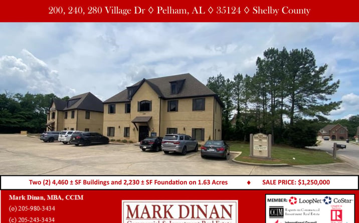 Pictures of Office property located at 200 Village Dr, Pelham, AL 35124, 240 Village Dr, Pelham, AL 35124, 280 Village Dr, Pelham, AL 35124 for sales - image #1