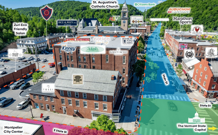 Pictures of Retail, Multifamily, Office, Mixed Use property located at 73 Main Street, Montpelier, VT 05602, 79-83 Main Street, Montpelier, VT 05602, 141 Main Street, Montpelier, VT 05602, 8 St. Paul Street, Montpelier, VT 05602, 1-3-5 Spring Street, Montpelier, VT 05602 for sales - image #1