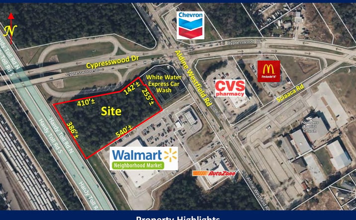 Pictures of Multifamily, Hospitality, Land property located at Cypresswood Dr @ Hardy Toll Road, Spring, TX 77373 for sales - image #1