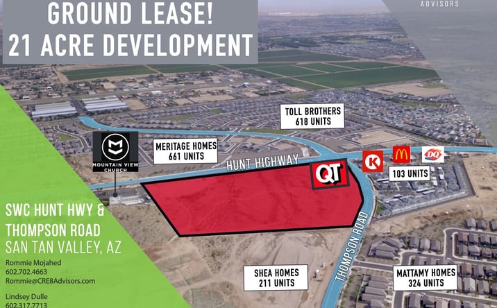 Pictures of Land, Retail property located at SWC Hunt Highway & Thompson Road, San Tan Valley, AZ 85142 for sales - image #1
