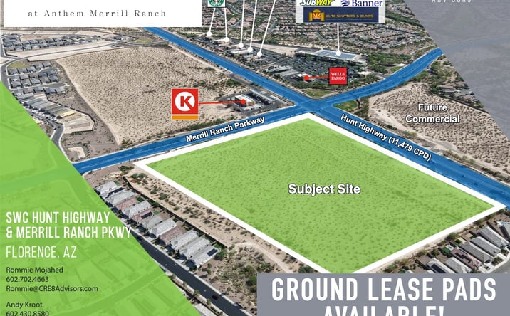 Pictures of Retail property located at SWC Hunt Highway & Merrill Ranch Parkway, Florence, AZ 85132-6122 for sales - image #1
