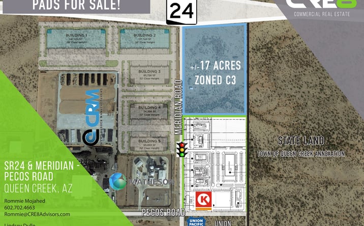 Pictures of Retail, Land property located at SEC State Route 24 & Meridian Road to Pecos Road, Queen Creek, AZ 85212 for sales - image #1