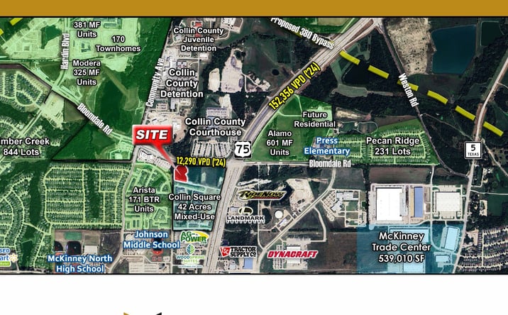 Pictures of Land property located at SWQ of Bloomdale Rd & US 75, McKinney, TX 75442 for sales - image #1