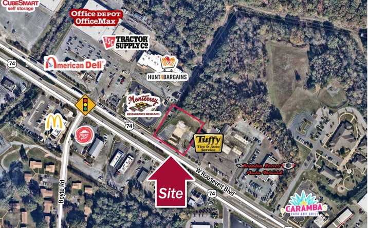 Pictures of Retail, Land property located at 1004 W Roosevelt Blvd, Monroe, NC 28110 for sales - image #1