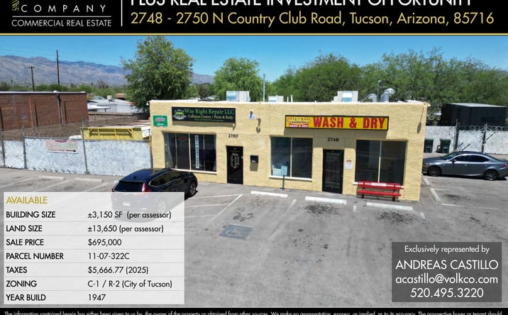 Pictures of Retail, Business for Sale property located at 2748 - 2750 N Country Club Road, Tucson, AZ 85716 for sales - image #1