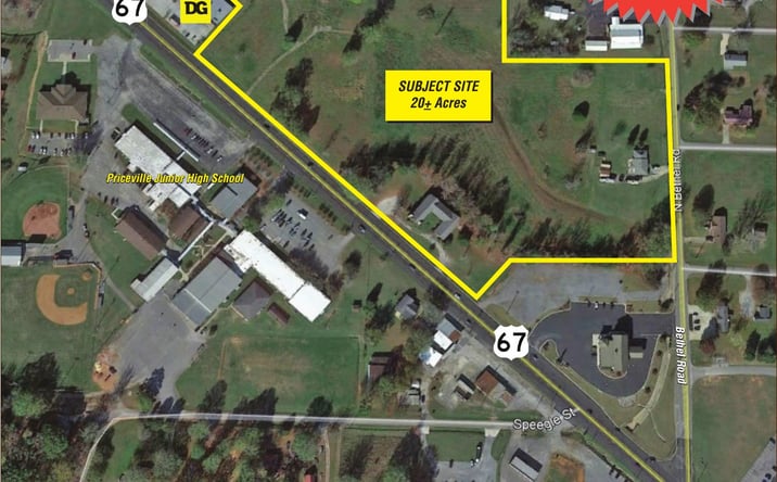 Pictures of Land property located at Highway 67 at Robinson Street, Priceville, AL 35603 for sales - image #1