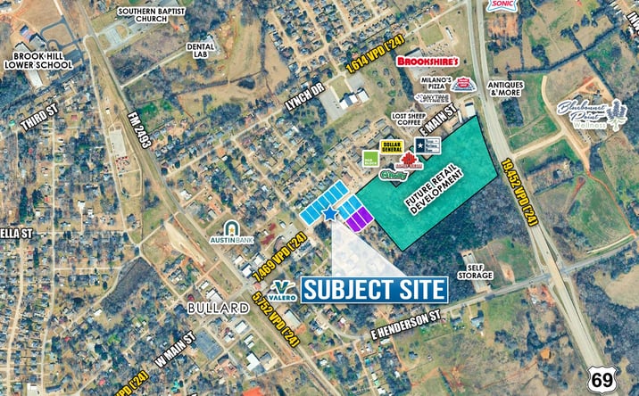 Pictures of Retail, Office, Land property located at SWC US-69 & Main Street, Bullard, TX 75757 for sales - image #1