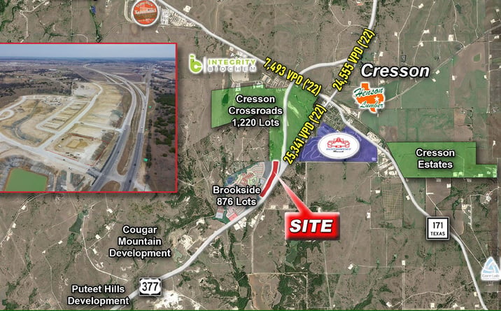 Pictures of Land property located at SWC of Highway 377 & Old Granbury Road, Cresson, TX 76049 for sales - image #1