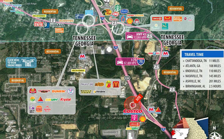 Pictures of Retail property located at 350 Cobb Parkway, Ringgold, GA 30736 for sales - image #1