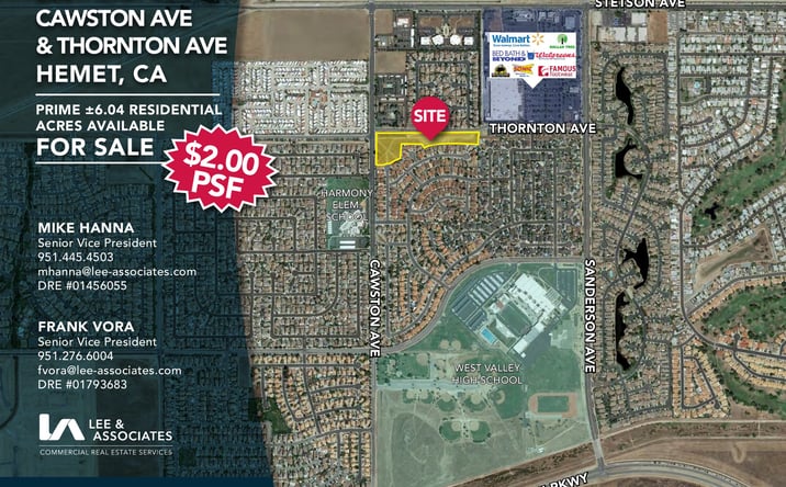 Pictures of Land property located at Southeast Corner of Cawston Ave & Thornton Ave, Hemet, CA 92545-9059 for sales - image #1
