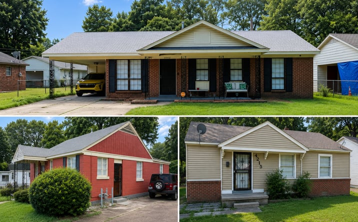Pictures of Multifamily property located at 3183 BENJESTOWN RD, MEMPHIS, TN 38127-1403, 4215 Boyce Avenue, Memphis, TN 38111, 1561 West Dianne Circle, Memphis, TN 38114 for sales - image #1